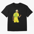 Neymar Jr in Yellow Glory Sticker Oversized T-Shirt Follow the Final Road of FIFA World Cup 2026 for Fans of Mbappe and Argentina, France and Brazil, Bringing Sports Nostalgia, International Competition, Famous Players and Unforgettable Victories;