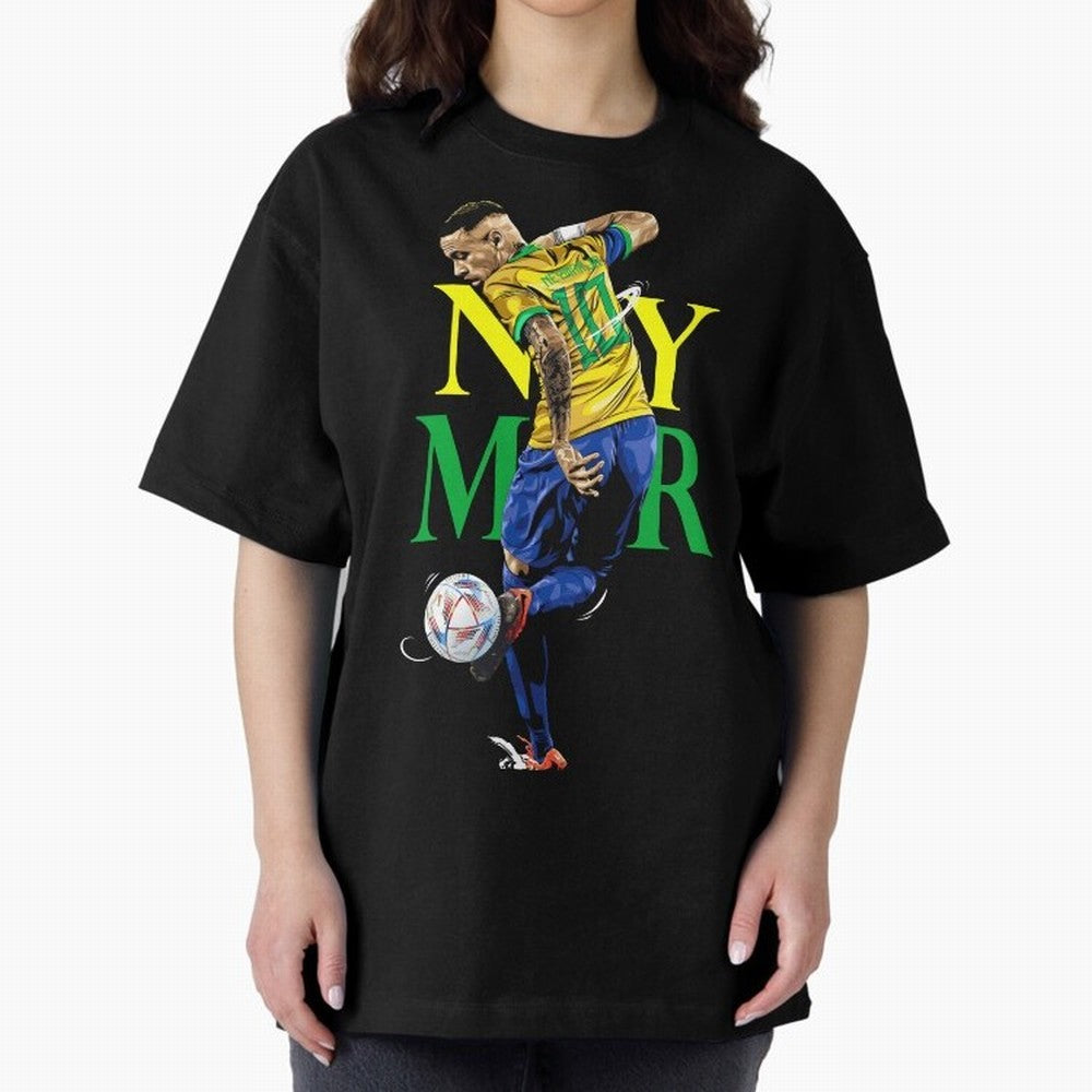 Neymar JR Brazil Oversized T-Shirt Celebrate Classic Football Spirit in FIFA World Cup 2026 USA Canada Mexico for Fans of Neymar and France and Portugal, Bringing Global Supporter Spirit, Legendary Goals, National Colors and Tournament Celebration;