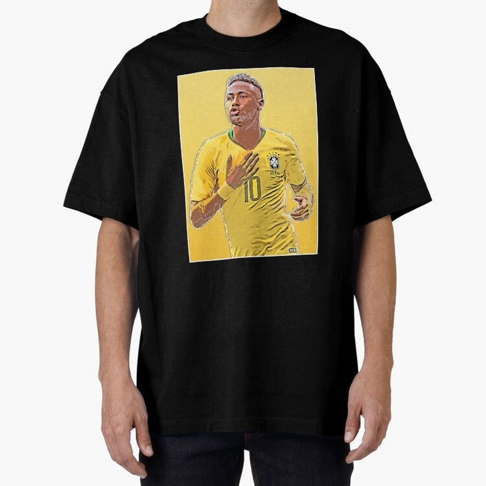 Neymar Oversized T-Shirt Carry National Pride through FIFA World Cup 2026 Spirit, Inspired by England, Messi, Sports Nostalgia, International Competition, Famous Players and Unforgettable Victories; Perfect for Fans, Collectors, Family Gatherings,