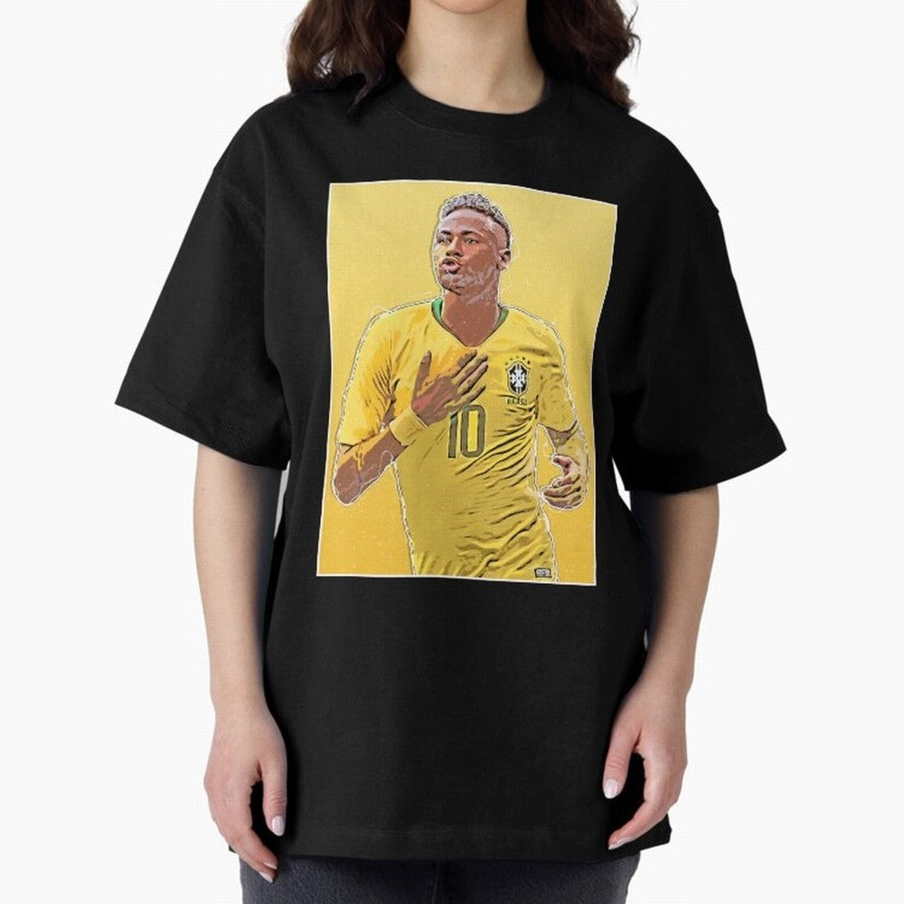 Neymar Oversized T-Shirt Carry National Pride through FIFA World Cup 2026 Spirit, Inspired by England, Messi, Sports Nostalgia, International Competition, Famous Players and Unforgettable Victories; Perfect for Fans, Collectors, Family Gatherings,