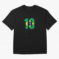 10 - Neymar JR - Brazil Flag Classic T-Shirt Represent the Passion of Global Football Passion for FIFA World Cup 2026, Inspired by Neymar, Haaland and Cristiano Ronaldo, France and Portugal, Championship Spirit, Famous Goals, Roaring Crowds and