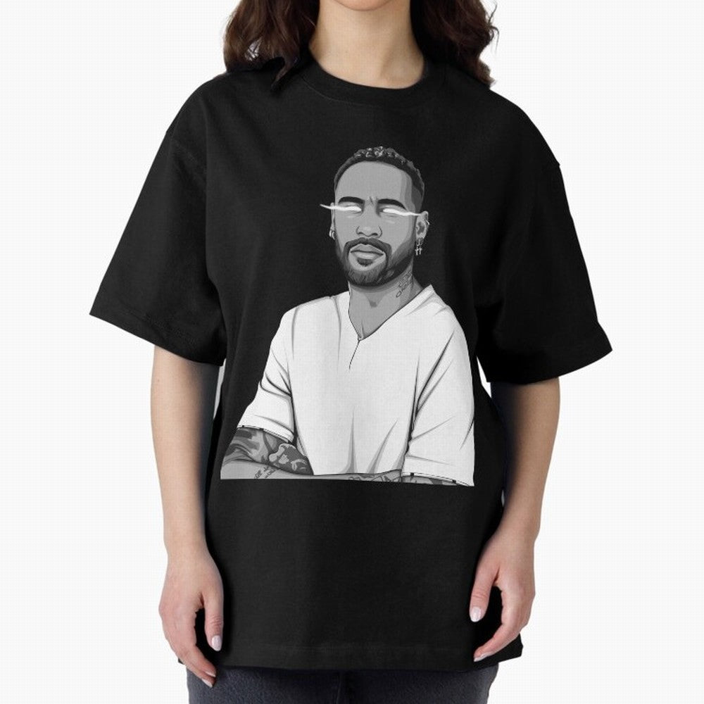 Neymar Jr. Black and White Version Oversized T-Shirt Create FIFA World Cup 2026 Group Stage Driven by Neymar, France Energy, Match Day Excitement, Supporter Culture, Golden Goals and Global Football Passion; Great for Supporters Who Love Legendary