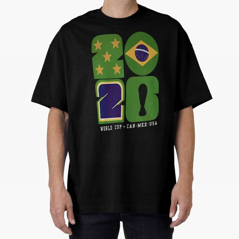 Brazil Football World Cup 2026 - Can Mex Usa Typography Essential T-Shirt Celebrate Supporters United by Match Day Hype around FIFA World Cup 2026, Messi, Neymar and Mbappe, Spain and Netherlands, Retro Football Energy, Iconic Rivalries, Trophy