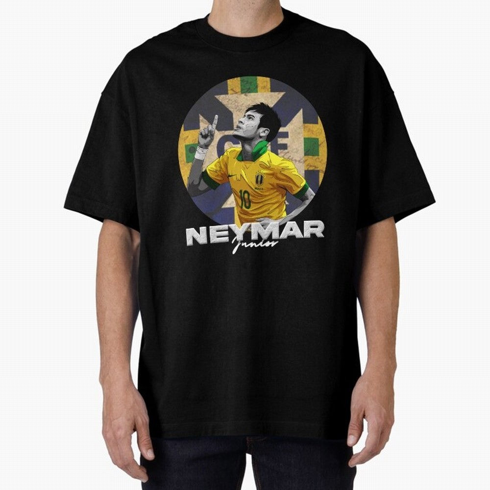 Neymar Junior Oversized T-Shirt Bring Home the FIFA World Cup 2026 Journey through Haaland Highlights, France and Portugal Pride, Global Supporter Spirit, Legendary Goals, National Colors and Tournament Celebration; Great for Watch Parties, Sports