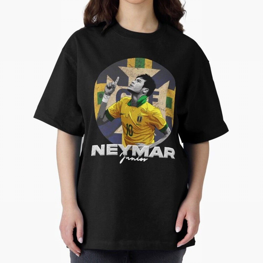 Neymar Junior Oversized T-Shirt Bring Home the FIFA World Cup 2026 Journey through Haaland Highlights, France and Portugal Pride, Global Supporter Spirit, Legendary Goals, National Colors and Tournament Celebration; Great for Watch Parties, Sports