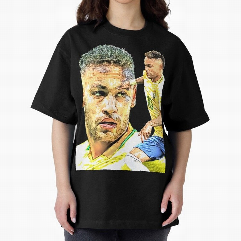 Neymar Futbol Oversized T-Shirt Show Passion for the Stars of Global Football Passion for FIFA World Cup 2026 Group Stage, Capturing CR7, Argentina and Brazil, Goal Celebration Energy, Supporter Heritage, Football Icons and Worldwide Tournament