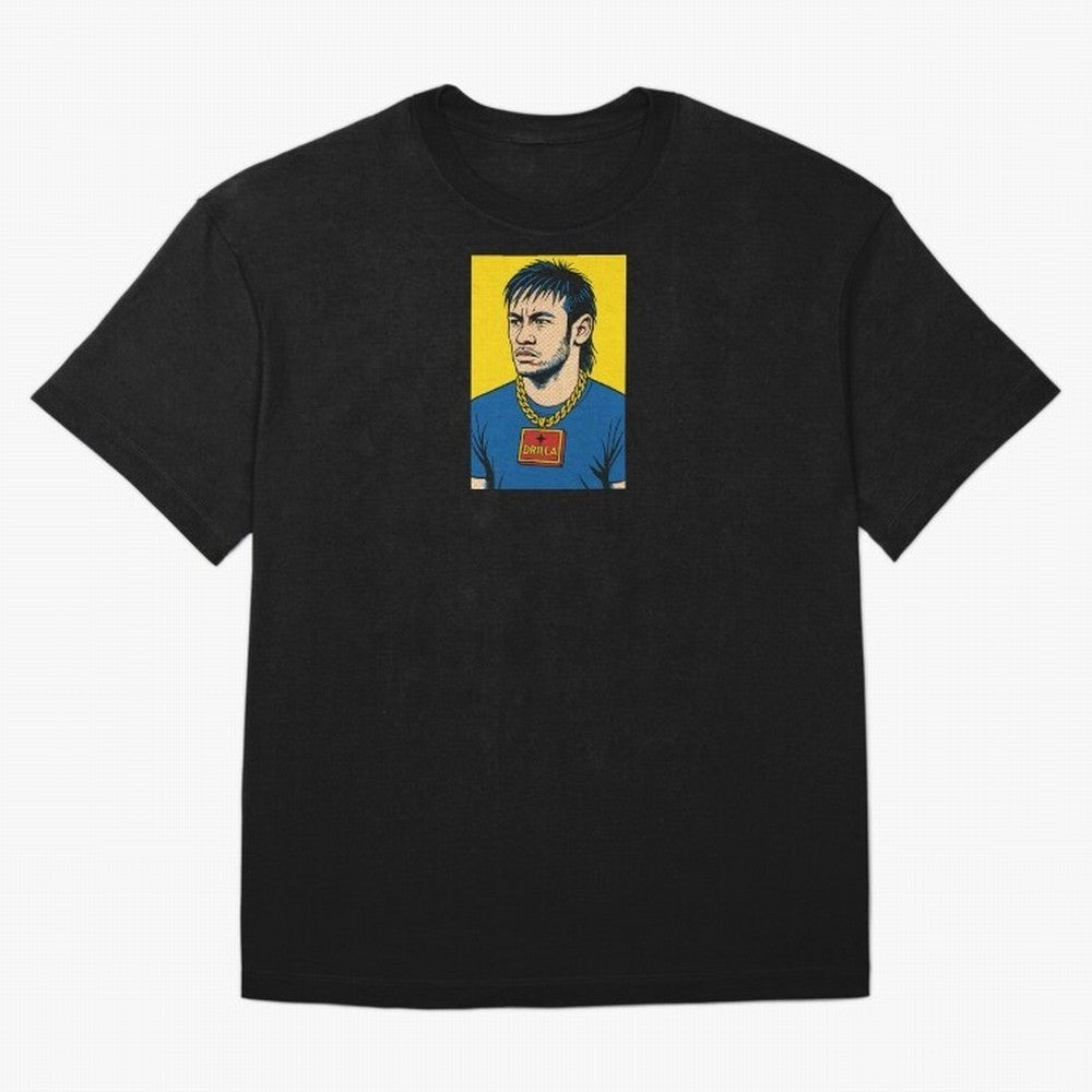 Drilla Clothing Neymar Popart Print T Shirt Oversized T-Shirt Make Game Day About the FIFA World Cup 2026 Group Stage Journey through Mbappe and Neymar Highlights, England and Germany Pride, Goal Celebration Energy, Supporter Heritage, Football