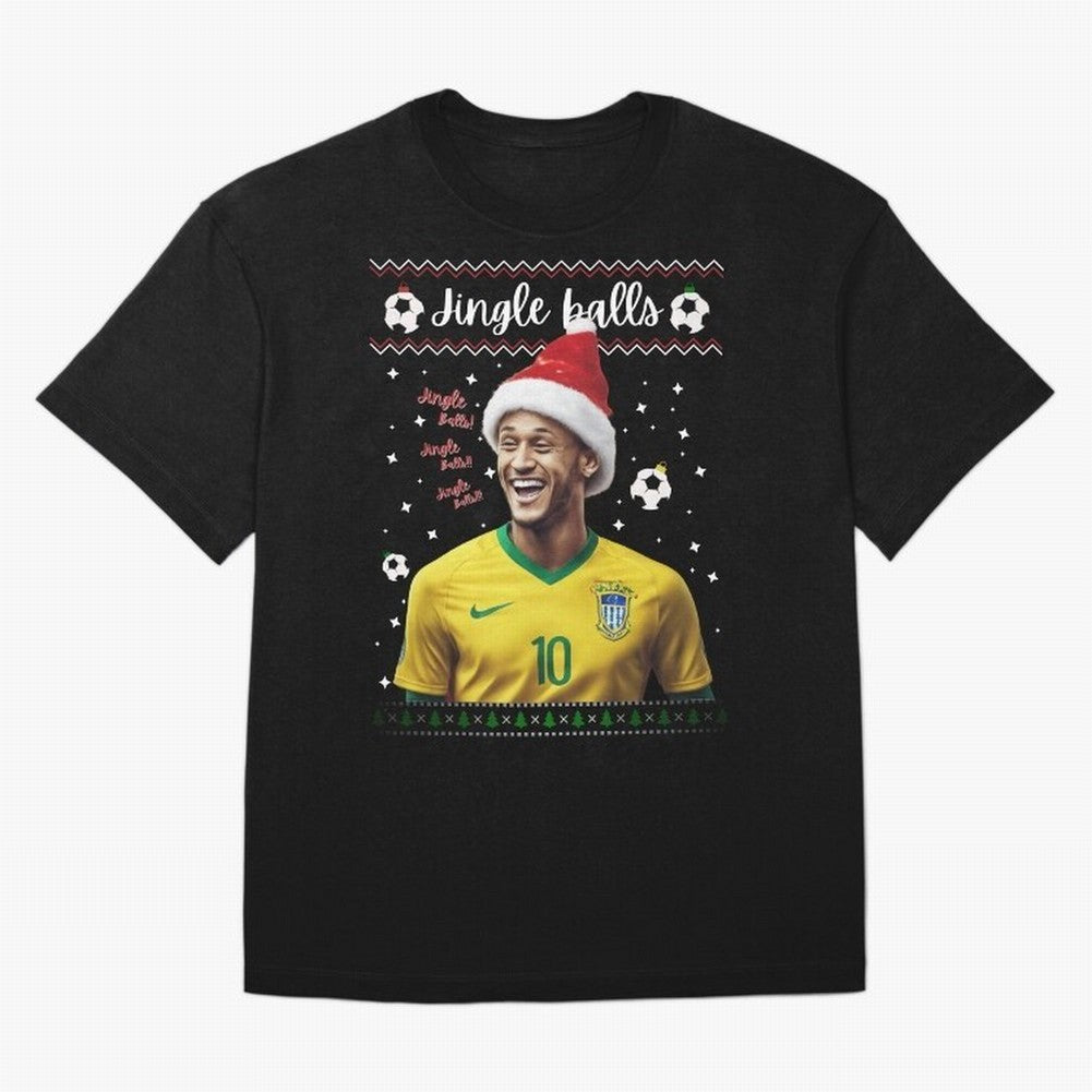 Jingle Balls Christmas Football Fan Art with Santa Neymar Active T-Shirt Experience the Global Stage of FIFA World Cup 2026 USA Canada Mexico for Fans of CR7 and Spain and Netherlands, Bringing Football Festival Excitement, Trophy Ambitions,