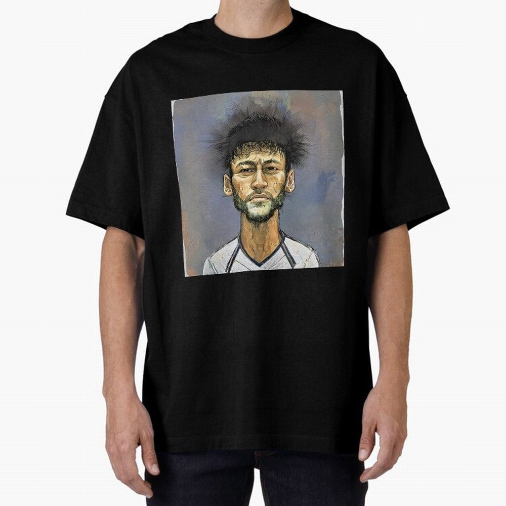 Portrait of neymar Oversized T-Shirt Support FIFA World Cup 2026 Spirit, Celebrating England, France and Netherlands, Cristiano Ronaldo, Haaland and CR7, Global Supporter Spirit, Legendary Goals, National Colors and Tournament Celebration; Ideal