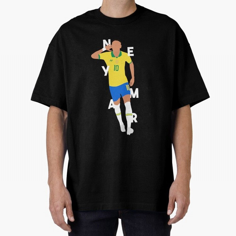 Neymar x Brazil Oversized T-Shirt Bring Trophy Dreams to the FIFA World Cup 2026 USA Canada Mexico Journey through Messi, CR7 and Mbappe Highlights, Brazil Pride, Vintage Soccer Flavor, Modern Football Stars, National Flags and Final Night Emotion;