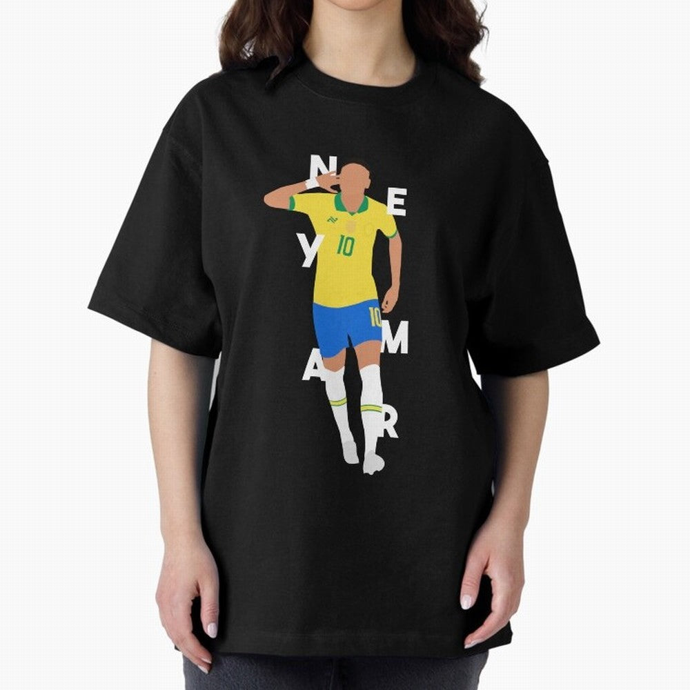 Neymar x Brazil Oversized T-Shirt Bring Trophy Dreams to the FIFA World Cup 2026 USA Canada Mexico Journey through Messi, CR7 and Mbappe Highlights, Brazil Pride, Vintage Soccer Flavor, Modern Football Stars, National Flags and Final Night Emotion;