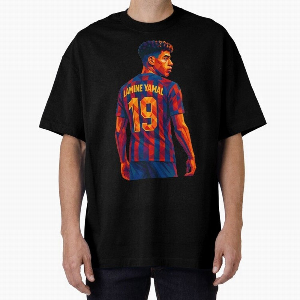 Lamine Yamal Oversized T-Shirt Celebrate Unforgettable Nights in Match Day Hype around FIFA World Cup 2026 Group Stage, Mbappe, England and Germany, Vintage Soccer Flavor, Modern Football Stars, National Flags and Final Night Emotion; Perfect for