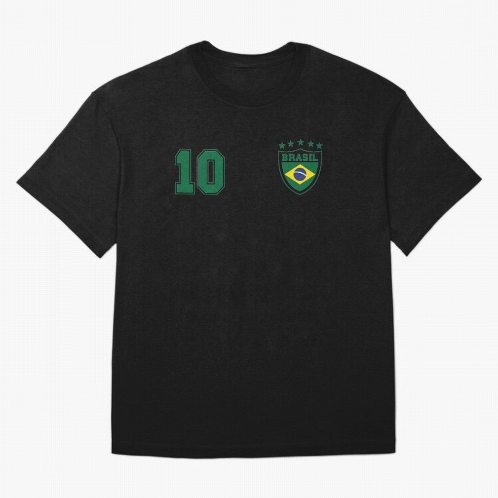 Classic Brasil Soccer No. 10 Brazil World Jersey Cup T Shirt Classic T-Shirt Celebrate National Team Dreams in Global Football Passion for FIFA World Cup 2026, Inspired by Haaland, Argentina and Brazil, Football Passion, Legendary Performances,