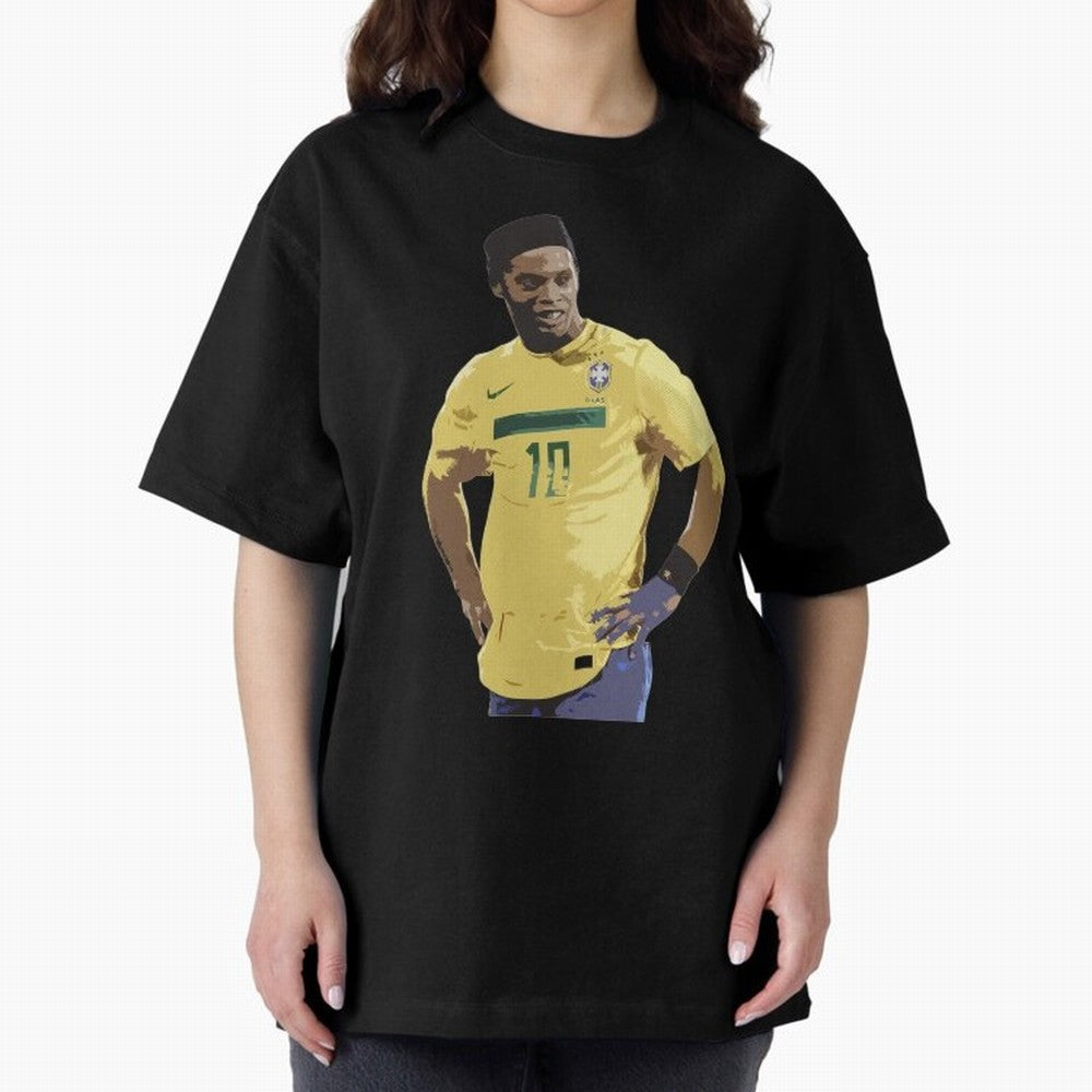 Ronaldinho Brazil Joga Bonito Classic T-Shirt Show Match Day Excitement for FIFA World Cup 2026 USA Canada Mexico for Fans of Messi and Cristiano Ronaldo and Argentina and Brazil, Bringing Vintage Soccer Flavor, Modern Football Stars, National