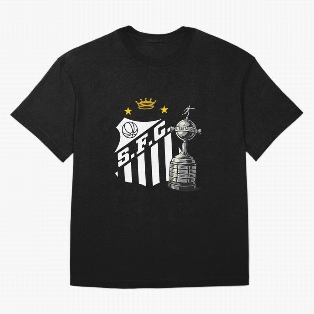 Santos Of Brazil With The Libertadores Cup Oversized T-Shirt Bring International Match Energy to FIFA World Cup 2026 Made for Neymar, Haaland and Cristiano Ronaldo, Argentina, France and Brazil Energy, Fan Favorite Moments, National Team Passion,