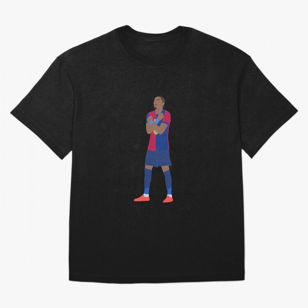 Raphinha Barcelona Celebration Classic T-Shirt Feel the Trophy Chase of Match Day Hype around FIFA World Cup 2026 USA Canada Mexico, CR7 and Messi, England, Retro Football Energy, Iconic Rivalries, Trophy Chase Drama and Stadium Atmosphere; Ideal