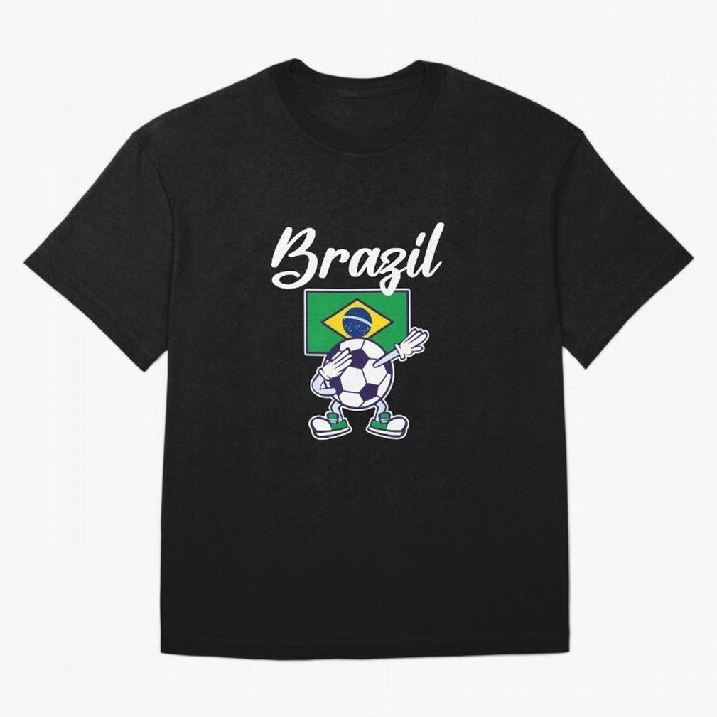 BRAZIL - Dabbing Football Soccer Ball - BRAZIL Classic T-Shirt Bring Legendary Rivalry Energy to Match Day Hype around FIFA World Cup 2026 Group Stage, Messi and Cristiano Ronaldo, France and Portugal, Sports Nostalgia, International Competition,
