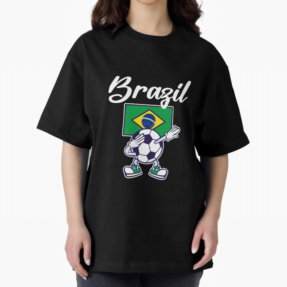 BRAZIL - Dabbing Football Soccer Ball - BRAZIL Classic T-Shirt Bring Legendary Rivalry Energy to Match Day Hype around FIFA World Cup 2026 Group Stage, Messi and Cristiano Ronaldo, France and Portugal, Sports Nostalgia, International Competition,