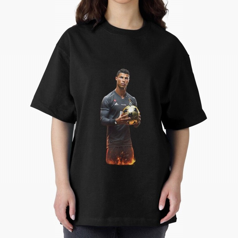 Real Goat Cristiano Ronaldo Oversized T-Shirt Back Your Heroes with Global Football Passion for FIFA World Cup 2026, Highlighting Neymar, Haaland and Cristiano Ronaldo, England, Tournament Hype, Historic Matchups, Family Viewing Parties and Global