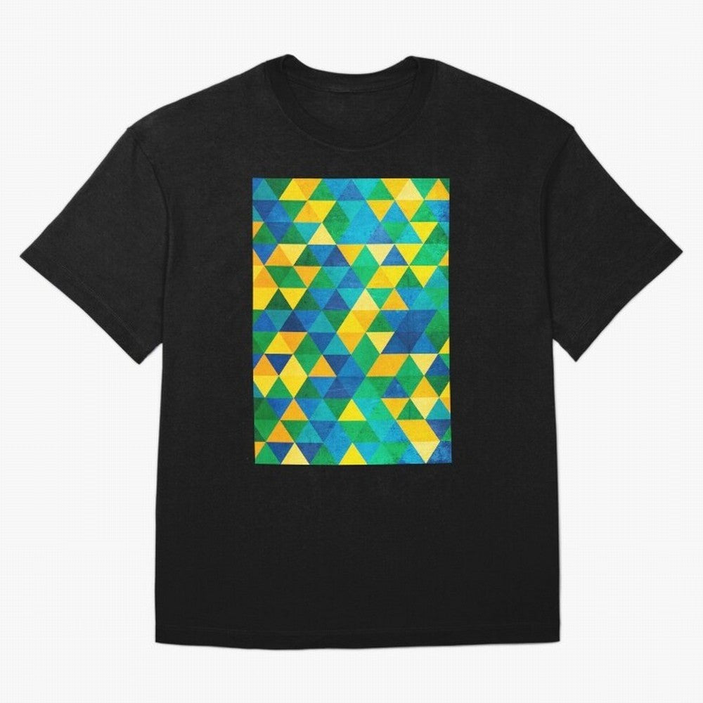 Geometric Brazil colors Classic T-Shirt Show Match Day Excitement for FIFA World Cup 2026 USA Canada Mexico Spirit, Celebrating Netherlands, Messi, CR7 and Mbappe, Football History, Final Match Energy, Crowd Noise and Once in a Lifetime Moments;