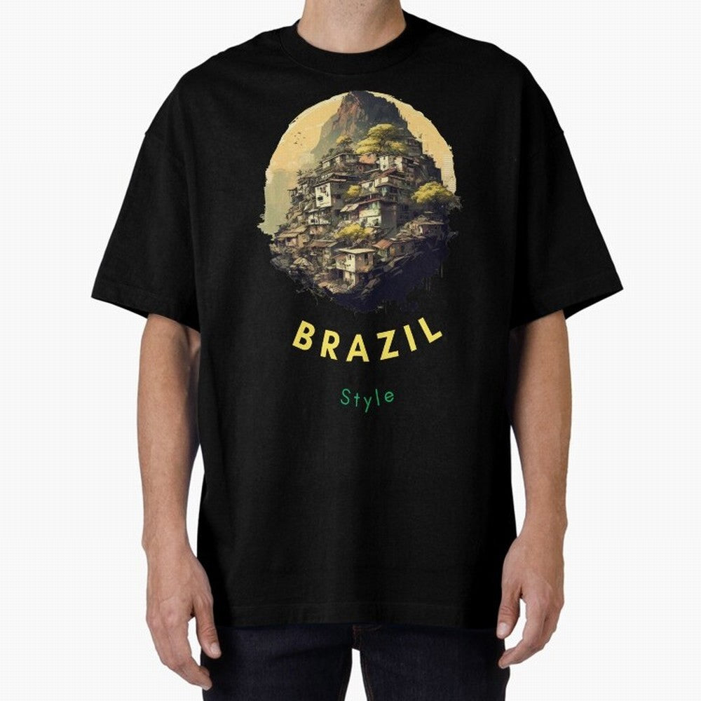 Brazil Style, Japanese Architecture Oversized T-Shirt Celebrate Football Heritage in the FIFA World Cup 2026 Group Stage Journey through Haaland and Mbappe Highlights, Portugal, Spain and Germany Pride, Stadium Memories, Football Loyalty,