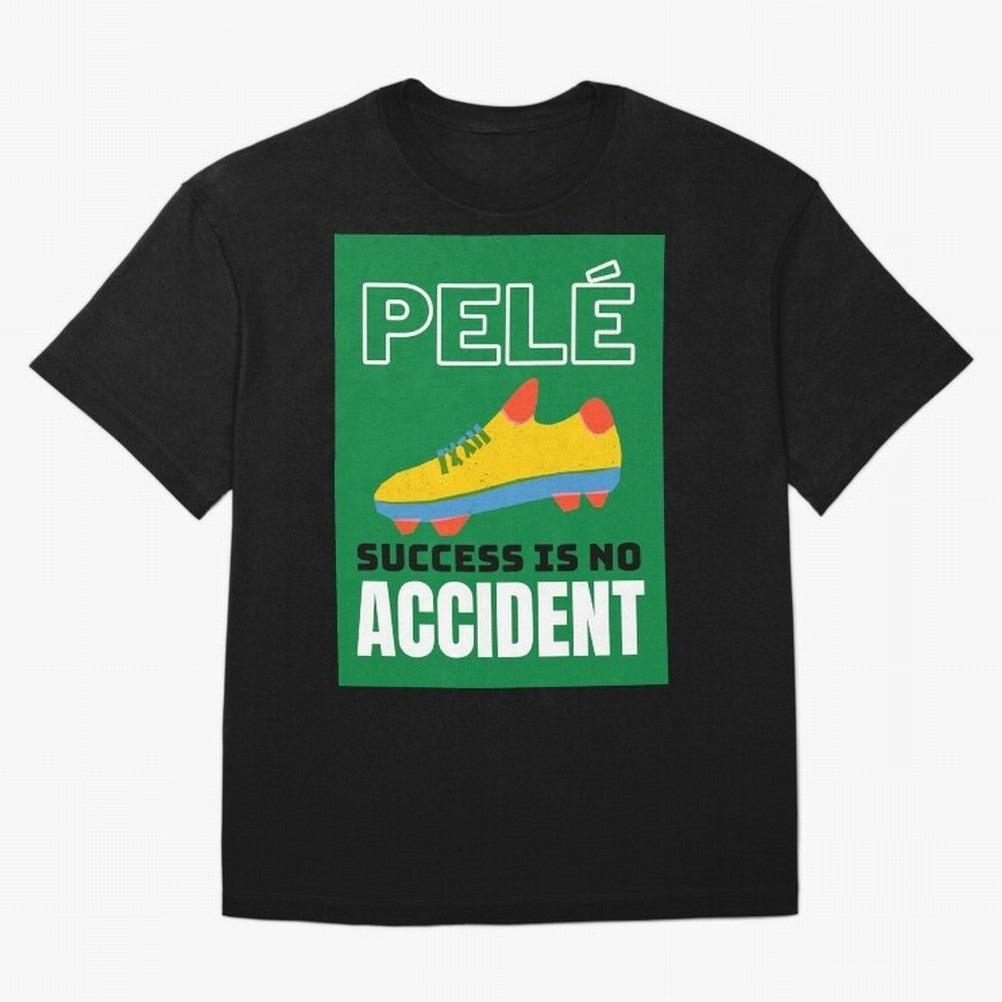 Copy of Pele Quote Success Is No Accident Graphic Oversized T-Shirt Show Love for Legendary Goals in the FIFA World Cup 2026 Group Stage Journey through Neymar Highlights, France and Portugal Pride, Vintage Soccer Flavor, Modern Football Stars,