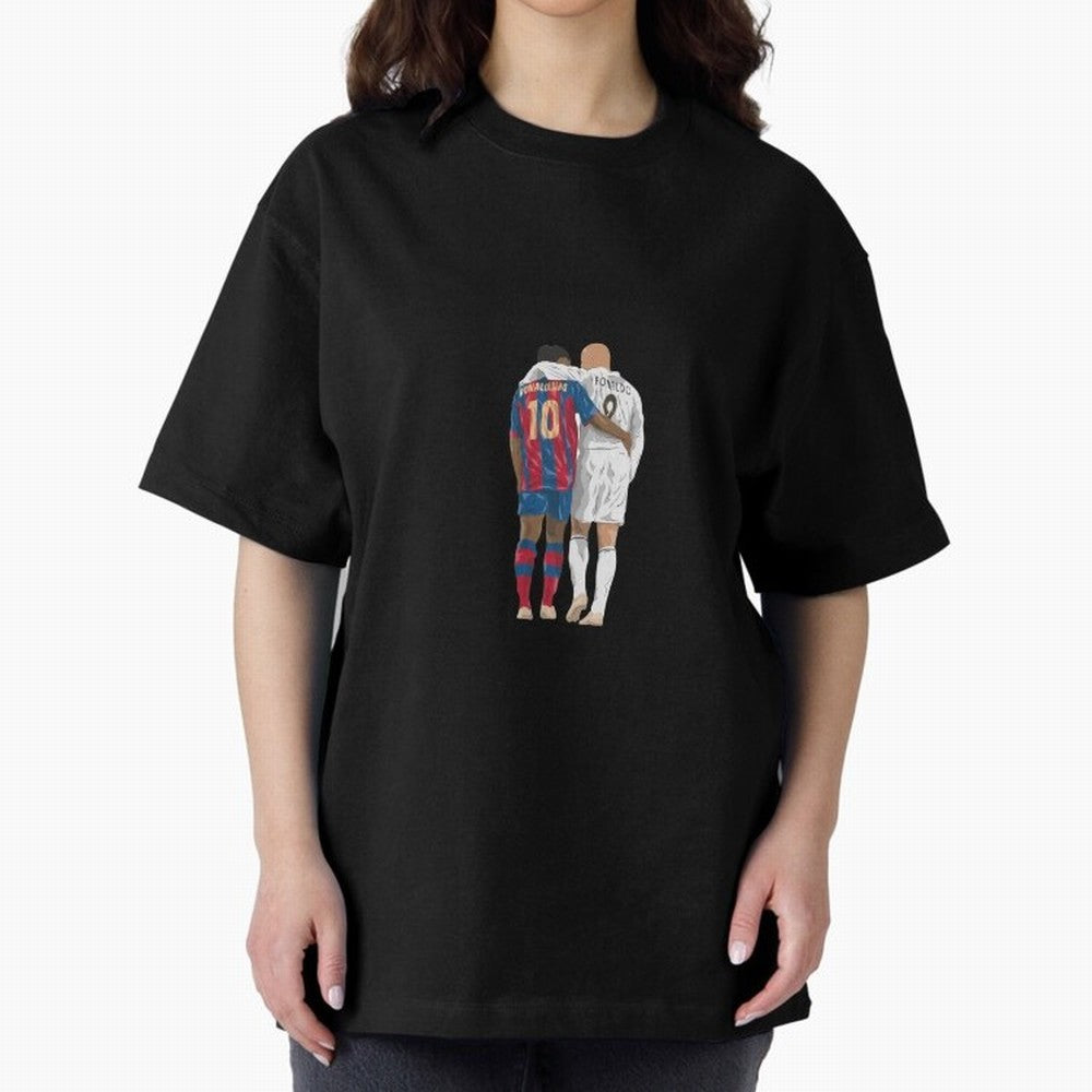 Ronaldinho, Ronaldo Minimalist Oversized T-Shirt Show Passion for the Stars of FIFA World Cup 2026 Group Stage Driven by Messi, Portugal, Spain and Germany Energy, Classic Soccer Heritage, Championship Pressure, Fan Loyalty and International Pride;
