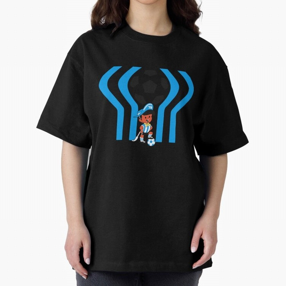 Argentina 78 Mascot Print1 Essential T-Shirt Back Your Heroes with Match Day Hype around FIFA World Cup 2026 USA Canada Mexico, CR7, Spain, Match Day Excitement, Supporter Culture, Golden Goals and Global Football Passion; Ideal for Football Dads,