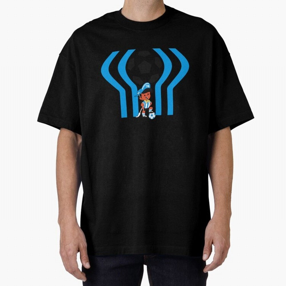 Argentina 78 Mascot Print1 Essential T-Shirt Back Your Heroes with Match Day Hype around FIFA World Cup 2026 USA Canada Mexico, CR7, Spain, Match Day Excitement, Supporter Culture, Golden Goals and Global Football Passion; Ideal for Football Dads,