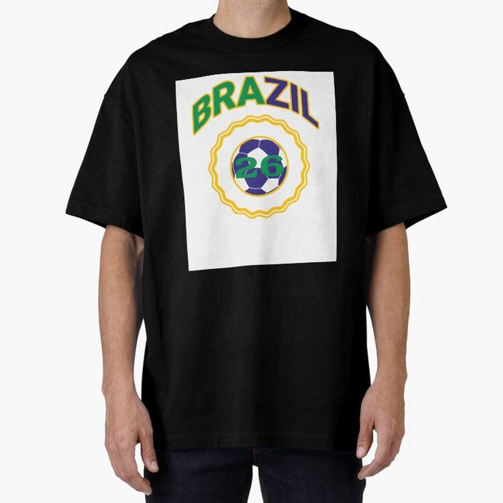brazil 2026 world cup soccer badge Premium T-Shirt Represent Football Lovers during FIFA World Cup 2026 Group Stage Featuring Cristiano Ronaldo, Argentina, France and Brazil Energy, Football History, Final Match Energy, Crowd Noise and Once in a