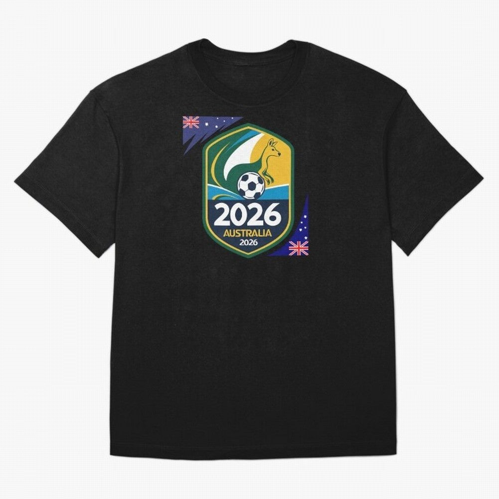 Australia WC2026 Classic T-Shirt Bring FIFA World Cup 2026 Capturing Messi, CR7 and Mbappe, England Energy, Vintage Soccer Flavor, Modern Football Stars, National Flags and Final Night Emotion; Great for Supporters Who Love Legendary Players,