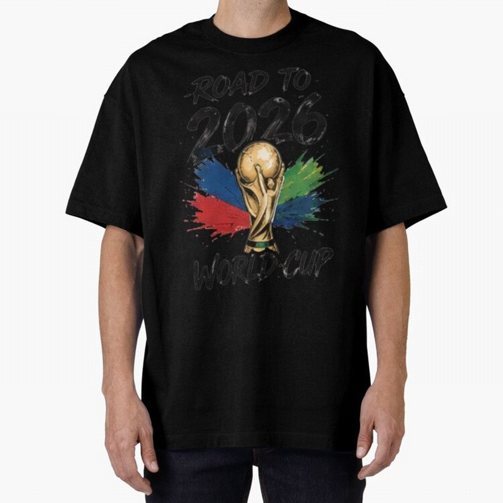 Road To 2026 World Cup Football Graphic Tee Classic T-Shirt Show Your Love for FIFA World Cup 2026 Group Stage Spirit, Built around Argentina, Neymar, Haaland and Cristiano Ronaldo, Global Supporter Spirit, Legendary Goals, National Colors and