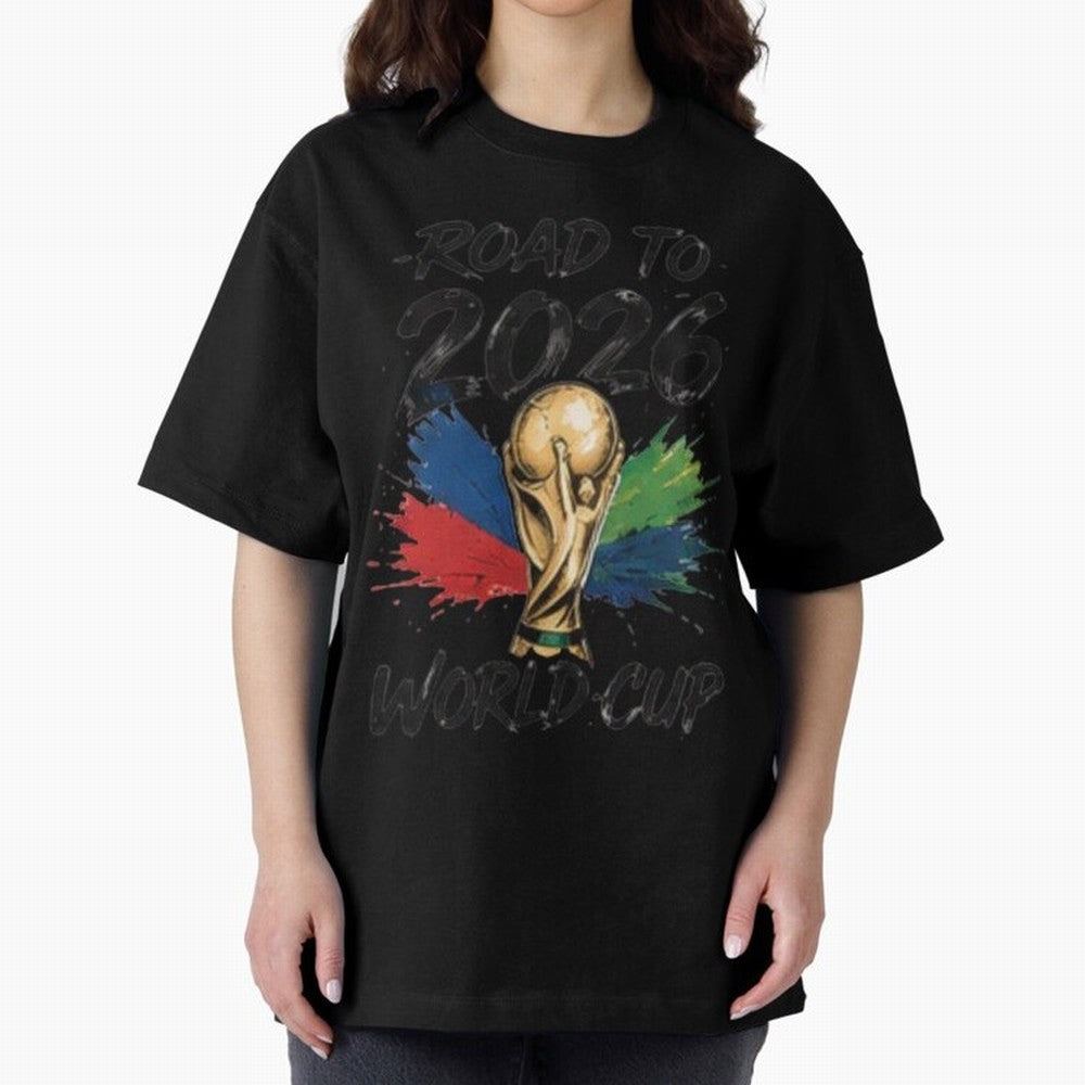 Road To 2026 World Cup Football Graphic Tee Classic T-Shirt Show Your Love for FIFA World Cup 2026 Group Stage Spirit, Built around Argentina, Neymar, Haaland and Cristiano Ronaldo, Global Supporter Spirit, Legendary Goals, National Colors and