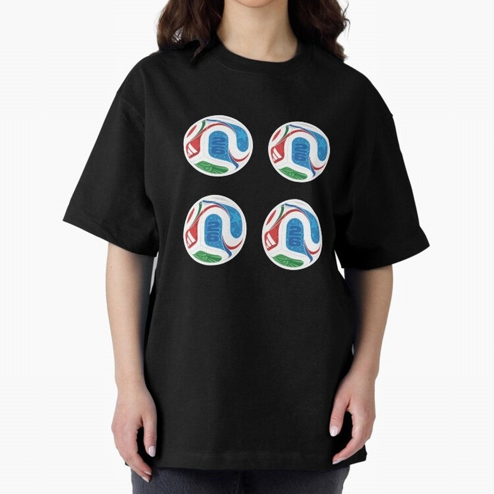 2026 World Soccer Ball Sticker Pack (4 pcs) Classic T-Shirt Join FIFA World Cup 2026 Group Stage Filled with Neymar, Brazil, Portugal and Argentina Energy, Retro Football Energy, Iconic Rivalries, Trophy Chase Drama and Stadium Atmosphere; Created