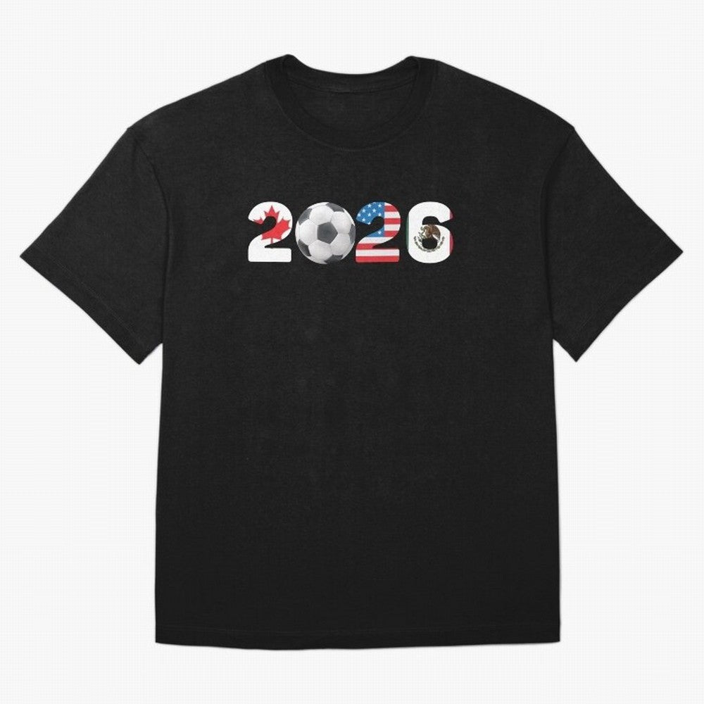 2026 North America Football Massive Event Soccer Ball Classic T-Shirt Relive Legendary Nights from FIFA World Cup 2026 for Fans of Cristiano Ronaldo and Brazil, Portugal and Argentina, Bringing Sports Nostalgia, International Competition, Famous