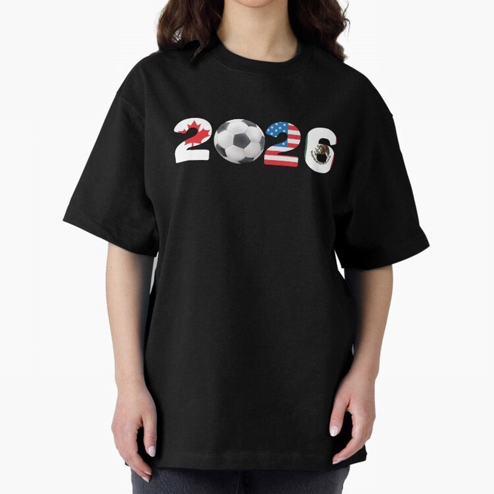 2026 North America Football Massive Event Soccer Ball Classic T-Shirt Relive Legendary Nights from FIFA World Cup 2026 for Fans of Cristiano Ronaldo and Brazil, Portugal and Argentina, Bringing Sports Nostalgia, International Competition, Famous