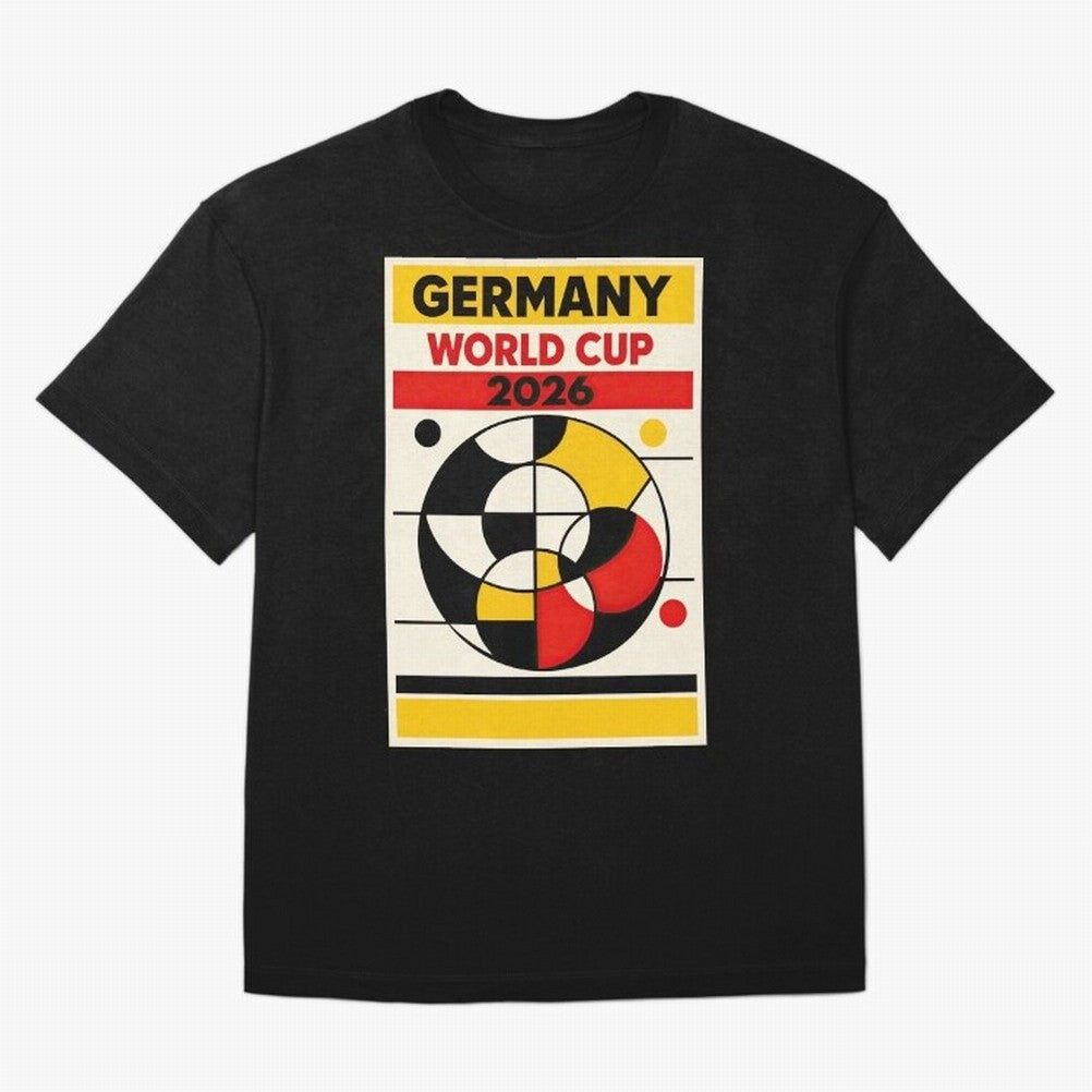 Elegant and Geometrical Germany World Cup 2026 Poster Classic T-Shirt Celebrate Fan Culture around FIFA World Cup 2026 USA Canada Mexico Spirit, Capturing France and Portugal, Messi, Stadium Memories, Football Loyalty, International Chants and