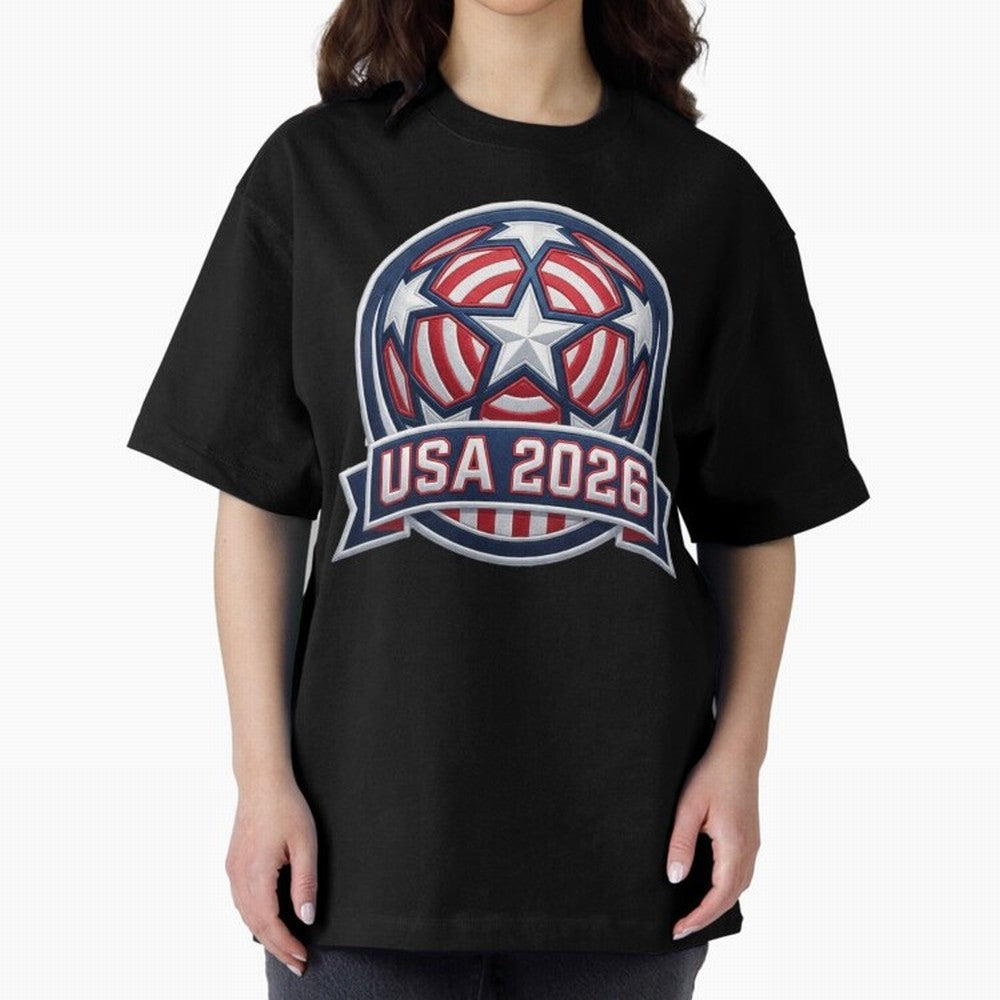 USA 2026 World Cup T-Shirt - Star Spangled Soccer Design - American Host Fan Tee Classic T-Shirt Follow Every Goal of Global Football Passion for FIFA World Cup 2026 Group Stage, Driven by Messi, Neymar and Mbappe, Argentina, France and Brazil,
