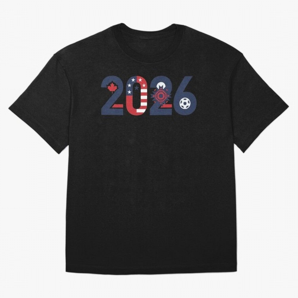 North America Soccer 2026 - Three Nations Fan Art Classic T-Shirt Back the Journey through Match Day Hype around FIFA World Cup 2026, Mbappe and Neymar, Spain, Retro Football Energy, Iconic Rivalries, Trophy Chase Drama and Stadium Atmosphere; Made