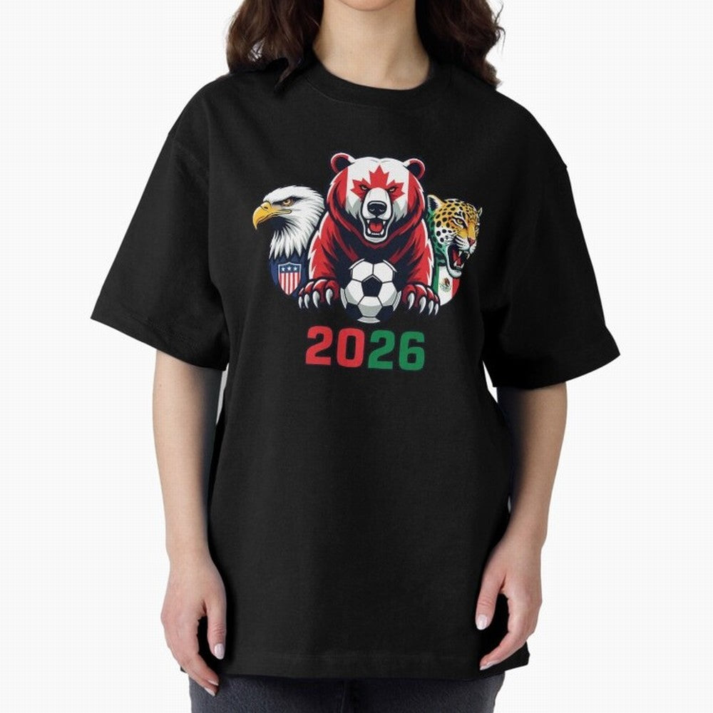 World Cup 2026 USA Canada Mexico Host Mascots Classic T-Shirt Carry the Dream of FIFA World Cup 2026 USA Canada Mexico for Fans of Messi, CR7 and Mbappe and Spain and Netherlands, Bringing Soccer Culture, Superstar Moments, National Team Dreams and