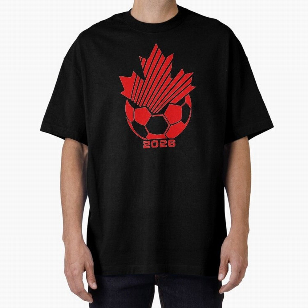 Red Maple Leaf Soccer 2026 Emblem Classic T-Shirt Show Support during Global Football Passion for FIFA World Cup 2026 Group Stage, Driven by Messi, Neymar and Mbappe, Spain, Global Supporter Spirit, Legendary Goals, National Colors and Tournament