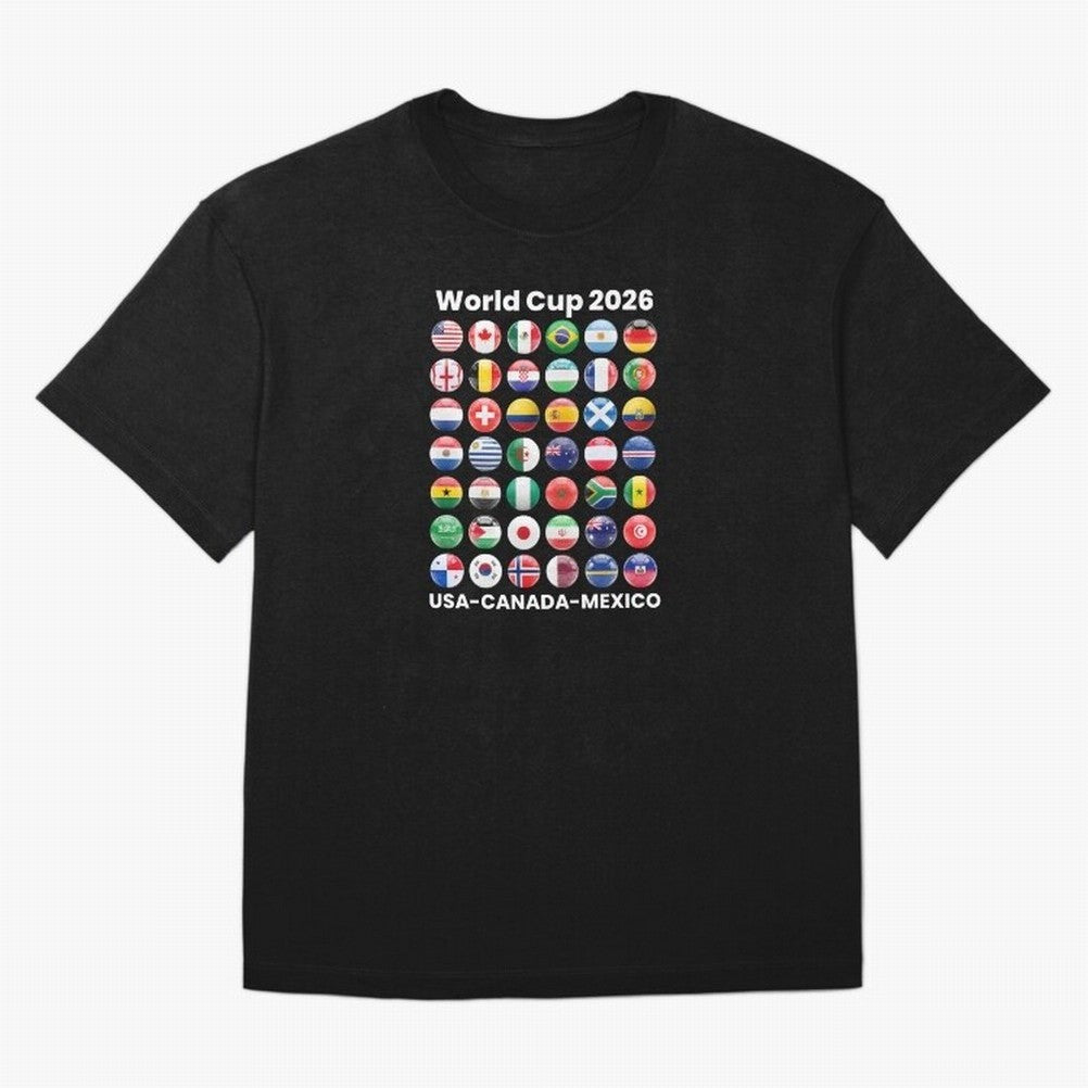 Soccer World Cup 2026 all Country Ball Football Fan Game Day Youth Sports Apparel For Men Women Kids Clothing Classic T-Shirt Back the Journey through Global Football Passion for FIFA World Cup 2026, Inspired by Messi, Neymar and Mbappe, Portugal,