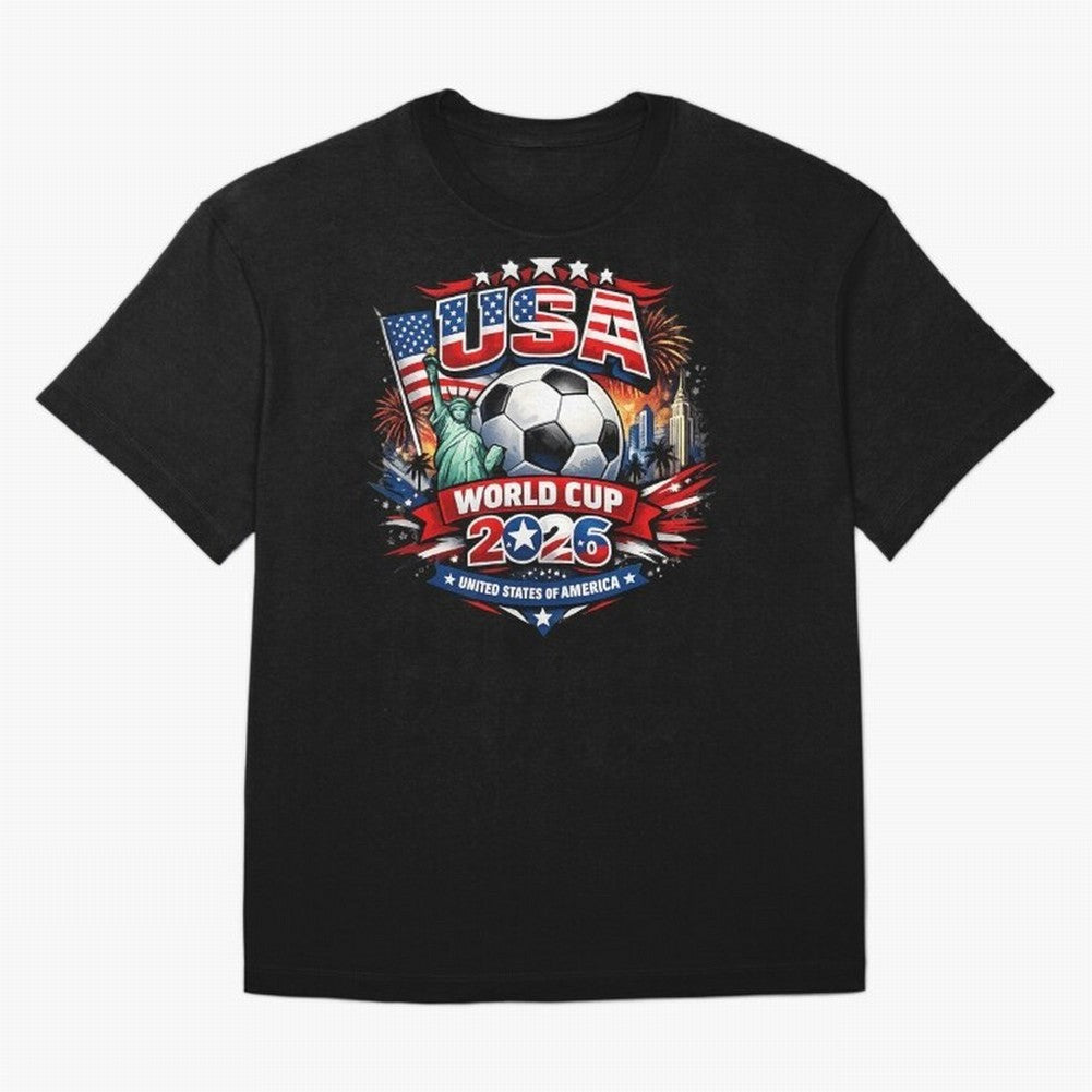 USA World Cup 2026 Soccer Graphic ¨C Patriotic Football Fan Art Classic T-Shirt Show Match Day Excitement for FIFA World Cup 2026 USA Canada Mexico Spirit, Centered on Spain and Netherlands, Mbappe and Neymar, Classic Soccer Heritage, Championship