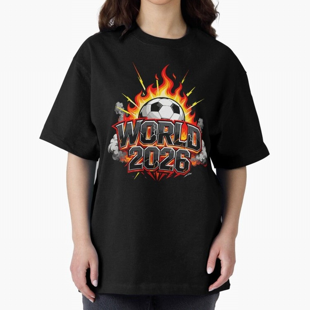 World 2026 Soccer Ball On Fire Football Tournament Classic T-Shirt Celebrate Classic Football Spirit in FIFA World Cup 2026 Group Stage Spirit, Driven by England and Germany, Haaland, Football Festival Excitement, Trophy Ambitions, Country