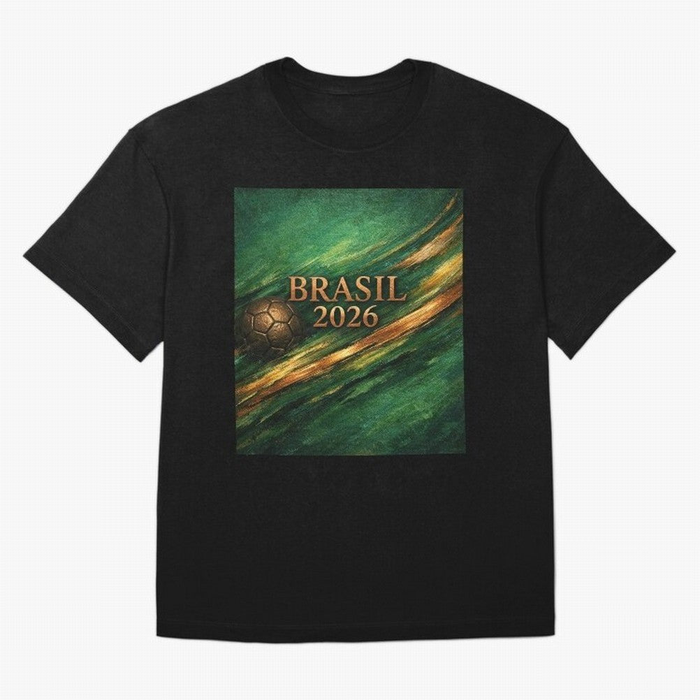 Brasil 2026 Soccer Theme Dark Green Classic T-Shirt Represent the Passion of FIFA World Cup 2026 USA Canada Mexico Centered on Cristiano Ronaldo, Netherlands Energy, Retro Football Energy, Iconic Rivalries, Trophy Chase Drama and Stadium