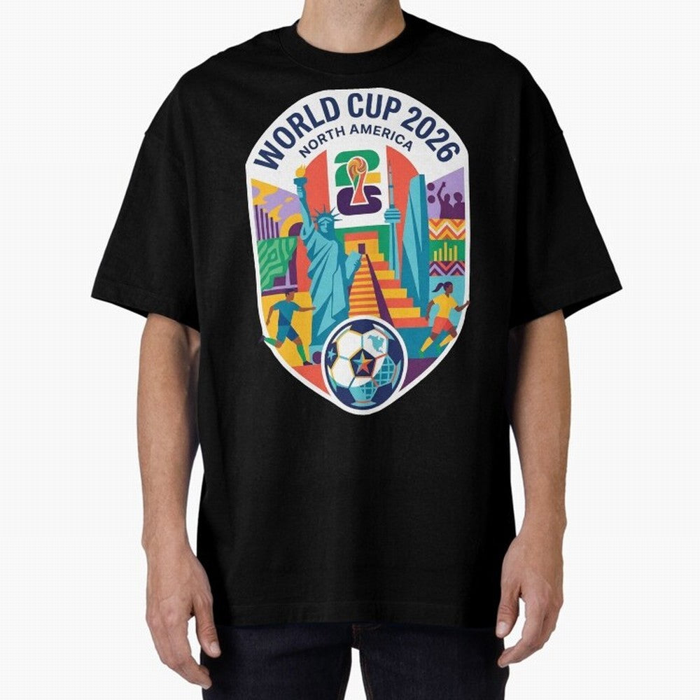 World Cup 2026 North America Soccer Tournament Colorful Emblem Classic T-Shirt Get Ready for Global Football Passion for FIFA World Cup 2026 Group Stage, with Haaland and Mbappe, England and Germany, Retro Football Energy, Iconic Rivalries, Trophy