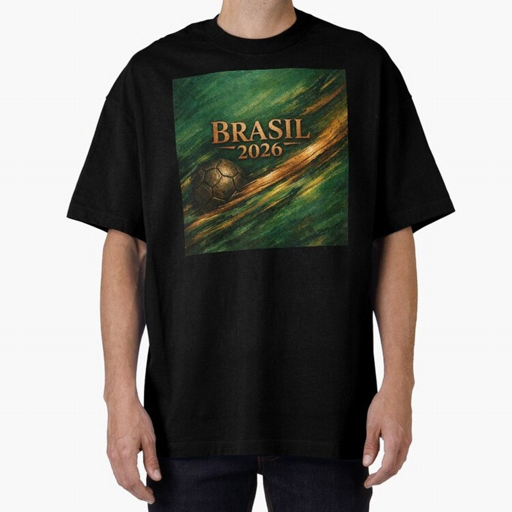 Brasil 2026 Soccer Theme Gold - Elegance Classic T-Shirt Capture Stadium Memories from the FIFA World Cup 2026 Journey through Messi and Cristiano Ronaldo Highlights, Portugal, Spain and Germany Pride, Soccer Culture, Superstar Moments, National
