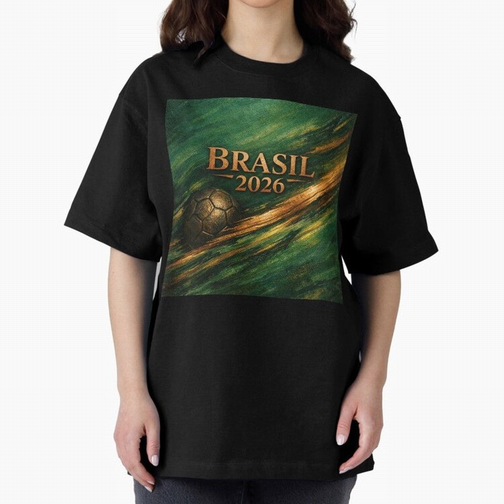 Brasil 2026 Soccer Theme Gold - Elegance Classic T-Shirt Capture Stadium Memories from the FIFA World Cup 2026 Journey through Messi and Cristiano Ronaldo Highlights, Portugal, Spain and Germany Pride, Soccer Culture, Superstar Moments, National