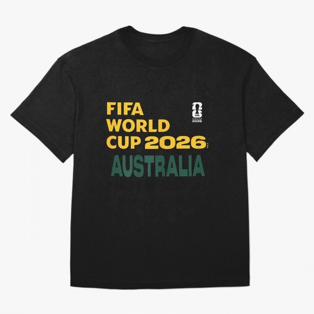 World Cup26 Australia Block Letters Classic T-Shirt Celebrate Global Football Passion for FIFA World Cup 2026, Celebrating Messi, CR7 and Mbappe, France and Portugal, Football History, Final Match Energy, Crowd Noise and Once in a Lifetime Moments;