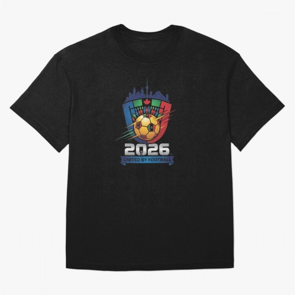 2026 World Cup United by Football Shield Emblem with Skyline Classic T-Shirt Wear the Spirit of the FIFA World Cup 2026 USA Canada Mexico Journey through Cristiano Ronaldo, Haaland and CR7 Highlights, Germany Pride, Sports Nostalgia, International